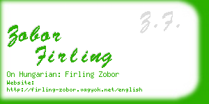 zobor firling business card